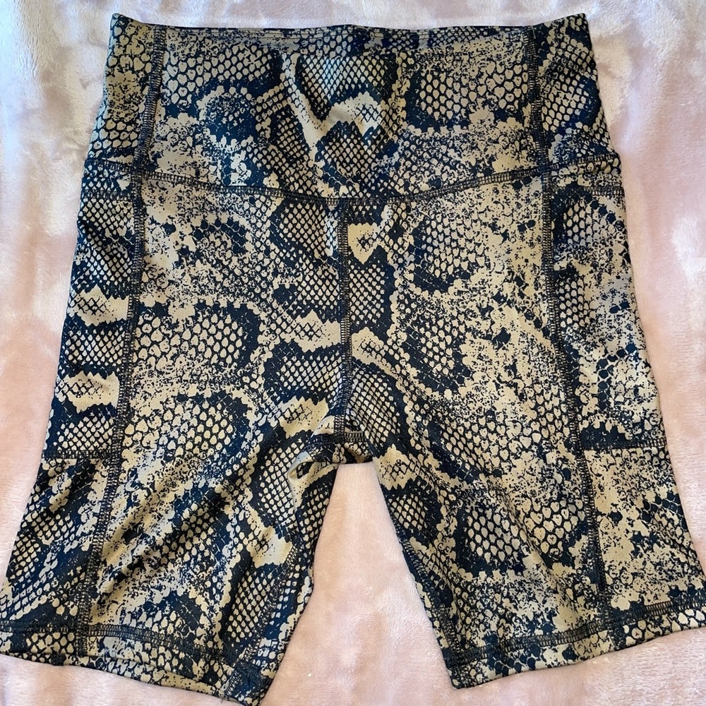 Snakeskin biker shorts
